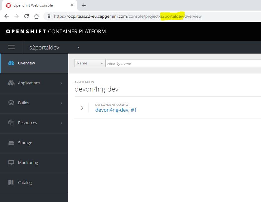 openshift namespace name